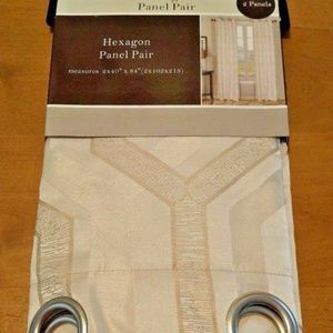 Hexagon Window Panel Pair Curtains Drapes
